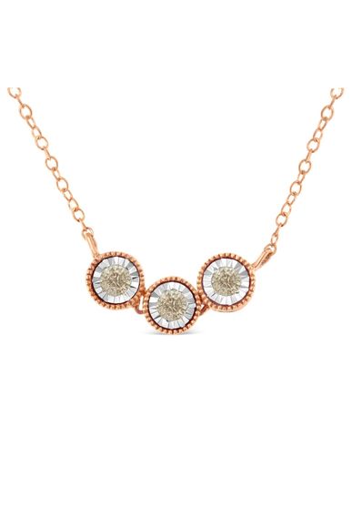 Miracle-Set Champagne Diamond Triple Circle Necklace